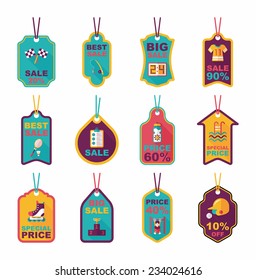 Sport tag flat banner background set, eps10