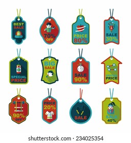 Sport tag flat banner background set, eps10