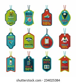 Sport tag flat banner background set, eps10