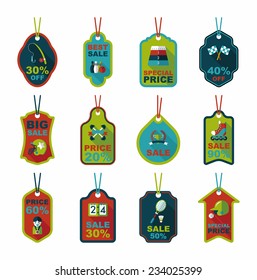 Sport tag flat banner background set, eps10