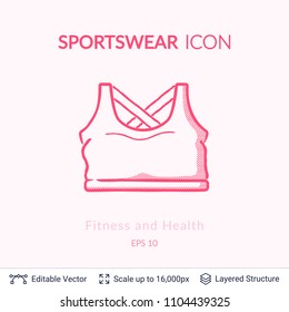 Sport tank top icon isolated on white.Sports equipment vector logo. Modern pictogram for web graphics