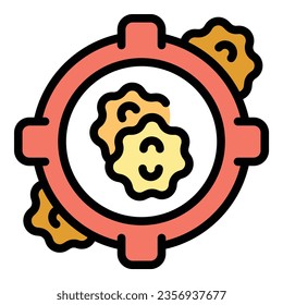 vector de contorno de icono de destino deportivo. Pintura de bolas. Color plano de la acción de la máscara
