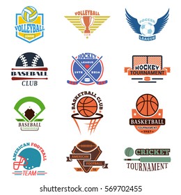 Sport team badge vector set.