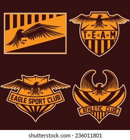 sport team crests set with eagles vector design template