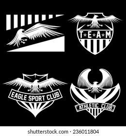 sport team crests set with eagles vector design template