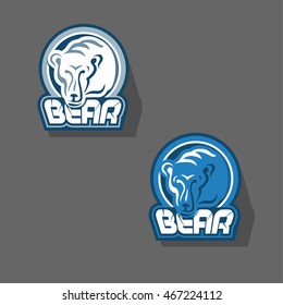 Sport team logo concept, bear. Two variant. Vector illustration. 
