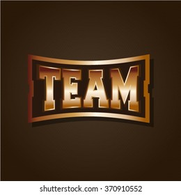 Sport team power full typography, t-shirt graphics, vectors Luxury bronze metal