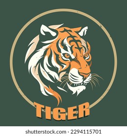 Sport team tiger logo design.
Brutal tiger mascot logo. Popular team logo