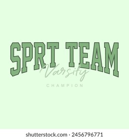 sport team vasity champion, Graphic design print sports t-shirt fashion, illustration, vector, posters, cards, stickers, mug