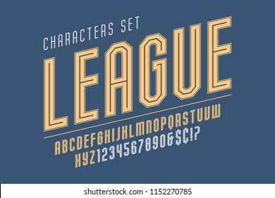 Sport and techno display font design, alphabet