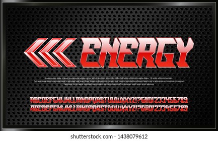 Sport Techno font alphabet letters. Skewed italic dynamic typeface. Capital letters and numbers.