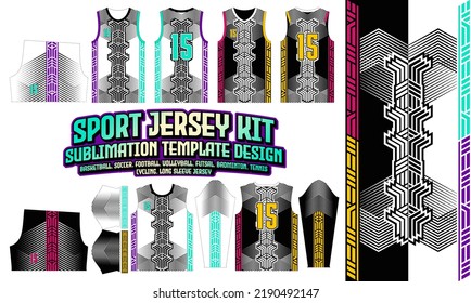 Sport Technology Jersey template pattern 92 Sublimation for Soccer Football Esport Basketball Design