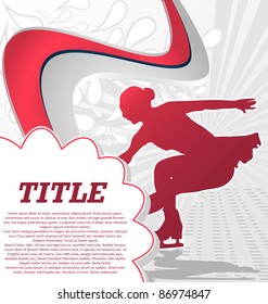 Sport Template Poster Figure Skating. Vector Illustration.