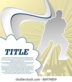 Sport Template Poster Hockey. Vector Illustration.