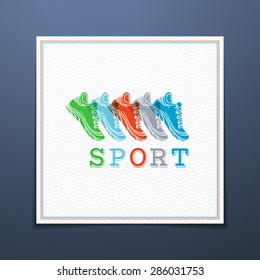 Sport template. Running shoes design. 