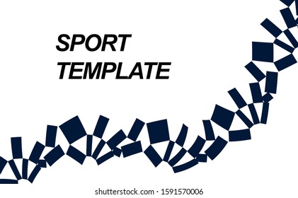 sport template word on japanese squre pattern design. Concept banner for summer sport at Japan in vector illustration.