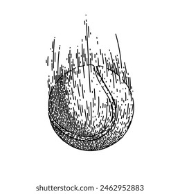 sport tennis ball hand drawn. isolated racket, green tenis, object macro sport tennis ball vector sketch. isolated black illustration