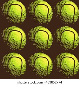 Sport tennis ball seamless pattern vector