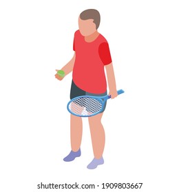 Sport tennis player icon. Isometric of sport tennis player vector icon for web design isolated on white background