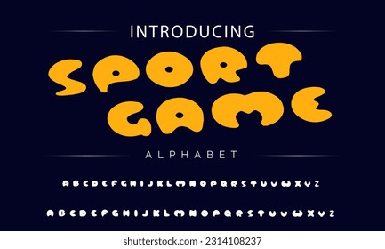Sport Test Playful style font design, childish alphabet letters and numbers vector illustration