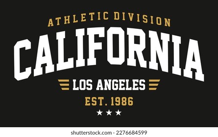 sport text city vector varsity athletic california los angeles est design