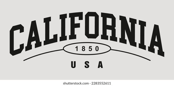 sport text city vector varsity california usa design