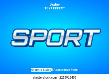 sport text effect with graphic style and editable.