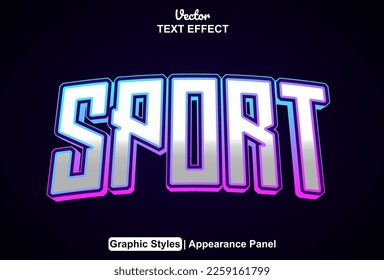 sport text effect with graphic style and editable.