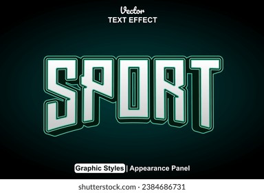 sport text effect with sensational green style and editable