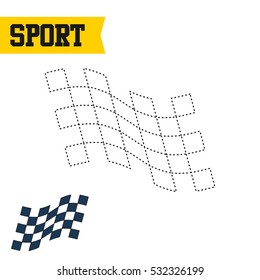 Sport theme drawing for kids, connecting dot-to-dot