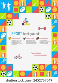 Sport theme illustration vector design template. Background for flyer, coupon, card, voucher