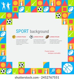 Sport theme illustration vector design template. Background for flyer, coupon, card, voucher