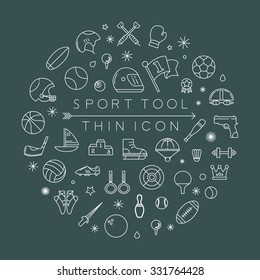 Sport thin icons , eps10 vector format