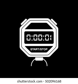 Sport Timer Flat Icon On Black Background