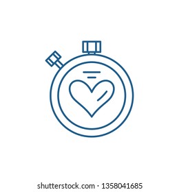 Sport timer line icon concept. Sport timer flat  vector symbol, sign, outline illustration.