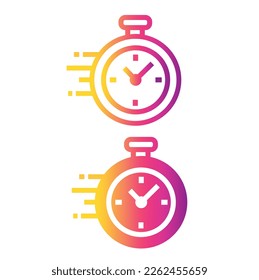 Sport timer line icon in gradient color. Stopwatch vector outline sign.