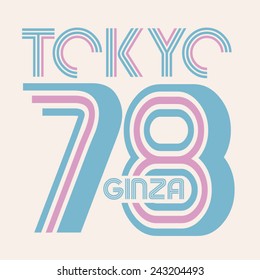 Sport Tokyo typography, t-shirt graphics, vectors