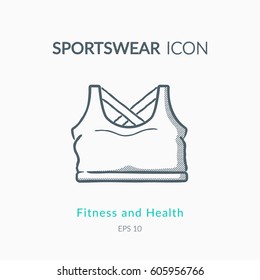 Sport top icon isolated on white. Sports equipment vector logo. Modern vector pictogram for web graphics