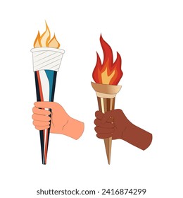sport, torch with fire, sports torch, fire, olive branch, rings, paris. use it for posts and stories, for the design of sports competitions
