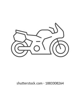 Sport touring motorcycle line outline icon