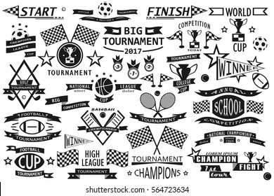 Sport tournamet badges template set. EPS 8