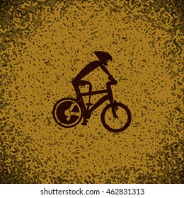 sport Track cycling icon button logo symbol concept high quality on brown background Rock background
