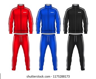 sport track suit design template,jacket and trousers vector illustration, svg