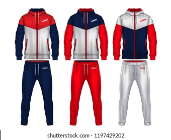 Sport Track Suit Design Template,jacket And Trousers Vector Illustration,