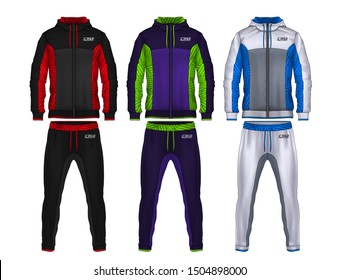 sport track suit design template,jacket and trousers vector illustration,