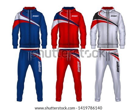 sport track suit design template,jacket and trousers vector illustration,