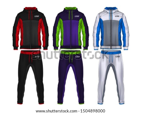 sport track suit design template,jacket and trousers vector illustration,