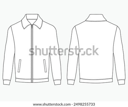 sport track suit jacket sweatshirt front, back and side views vector Illustration