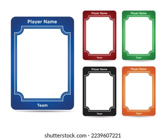 Sport Trading card border photo frame template set vector illustration
