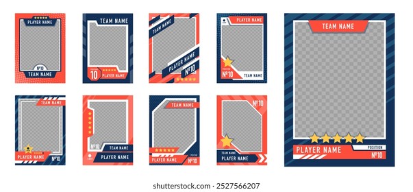 Sport trading card template set